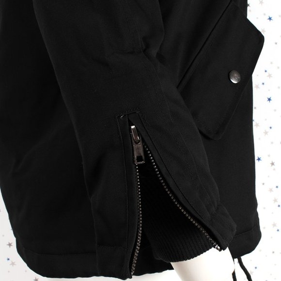 Water Resistant Faux Fur Hooded Jacket Black - Picture 6 of 10